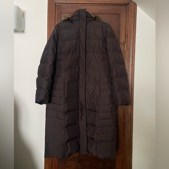 Calvin Klein Brown long womens puffer coat jacket Size M - LIKE NEW - Picture 9 of 16